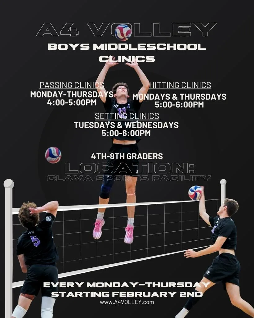 A4 boys middle school clinics flyer